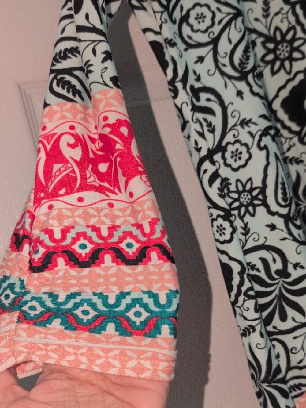 CLEARANCE! new directions Light Blue Floral V-Neck Tunic with Coral Trim - Picture 4 of 5